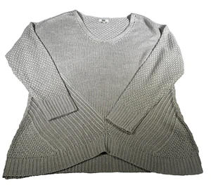 True Craft offener Strickpullover Damen 2X grau V-Ausschnitt leicht maritim adrett - Bild 1 von 6