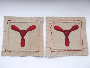 pair of royal air force senior aircraftsman/ women red on khaki patches - Picture 1 of 2