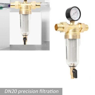 3/4 Zoll DN20 Wasserfilter Wiederverwendbare Wasser Vorfilter Sedimentfilter - Bild 1 von 4