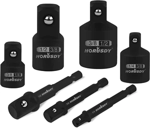 7-Piece Power Drill Impact Sockets Adapter Set, Hex Shank Socket to Drill Adapte - Picture 1 of 12
