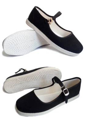 Women Casual Cotton Cloth Shoes Chinese Art Kung Fu Martial Flats Shoes Slippers - Image 1 of 4