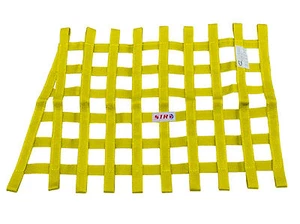 Red de ventana STR sedán de correas trapecio de alta resistencia SFI 27.1 coche de stock - amarillo - Imagen 1 de 1