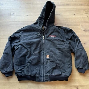 Vintage Carhartt J130 BLK Hooded Work Barn Chore Jacket Coat Quilt Lined Men 3XL - Bild 1 von 10