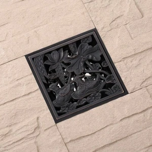 Oil Rubbed Bronze Shower Drains 10*10cm Square Bath Drains Strainer Hair 8zh203a - Picture 1 of 6