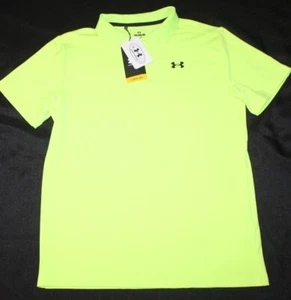 Neu Jungen UNDER ARMOUR hellgelbes Poloshirt im Polostil Größe YXL - Bild 1 von 2