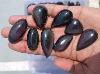 Cabujón de obsidiana arco iris natural gemas sueltas piedra preciosa de obsidiana natural 72110 Foto 1 de 4