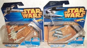 Star Wars HotWheels Diecast X-Wing Fighter Red 5 (CGW67) & Vulture Droid (CGW71) - Picture 1 of 12