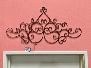 18x36" Metal Scrolled Wall Decor Medallion Iron Home Decor Antique Finish Grill - Picture 1 of 4