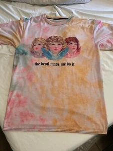 Beverly Drive Teen Herzen Engel Teufel Made Me Do It Shirt Large süß Ti-dye pink - Bild 1 von 4