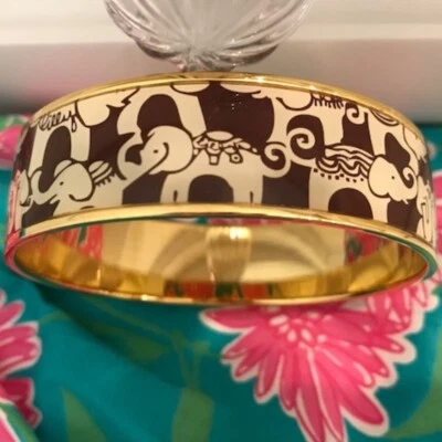 $178 NUEVO Brazalete Brazalete Lilly Pulitzer Liza Marrón Elefante Caravana Loca Foto 1 de 2