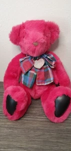 De colección 1992 GUND VICTORIA'S SECRET Peluche Rosa Oso de Peluche A Cuadros - Imagen 1 de 12