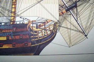 Litho H.M.S. HMS Victory Nelson Trafalgar Litho Kunstdruck H A MUTH 1978 - Bild 1 von 8
