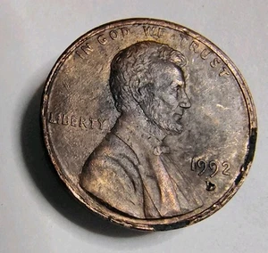 1992 D Lamination Error &  Very Close AM & Doubling Lincoln Penny - Picture 1 of 18