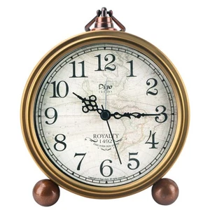 Desk Clocks, Small Table Alarm Clocks for Shelf Bedroom Office,Vintage Metal ... - Picture 1 of 8