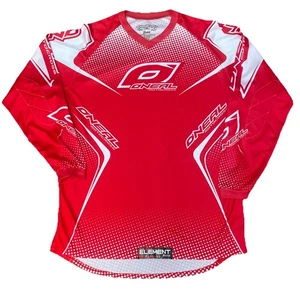 O'NEAL Element Series Racing Motocross Jersey Men's Large Shirt Long Sleeve Red - Picture 1 of 5