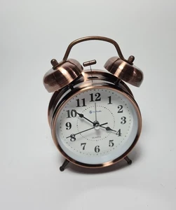 Orologio Sveglia Doppia Campana Martello Colore Bronzo COMODINO Stile Retro - Foto 1 di 4