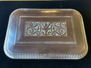 Cofre de almacenamiento de cubiertos de baquelita camafeo marrón vintage Marshall White Co. - Imagen 1 de 4