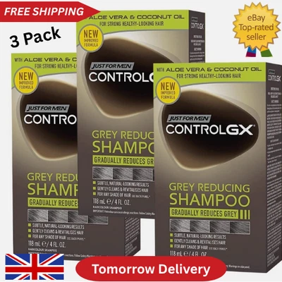 Just For Men Control GX Grey Reducing Shampoo For Grey Hair 118ml x3