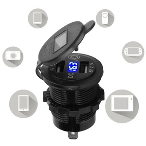 Car Hot Dual USB Port Fast Charging Voltage Display For 12‑24V - Zdjęcie 1 z 24