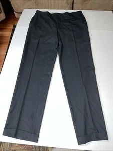 CANALI Wool Pleated Dress Pants Black Cuffed Mens Size 37x 31 - Picture 1 of 6