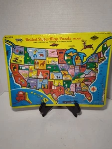 Vintage Warren Paper Products United States Map Puzzle No 503 USA Sealed Kmart - Picture 1 of 3