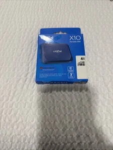 Crucial - X10 4TB External USB-C SSD - Blue - Afbeelding 1 van 4