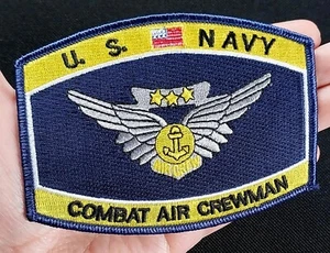 US NAVY Combat Air Crewman Badge Air Crew USN Ratings Embroidered Military Patch - Picture 1 of 6