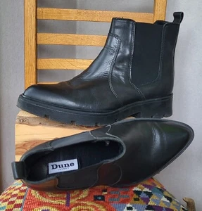 Dune Women’s Black Leather Chunky Soled Chelsea Boots Size 6 - Picture 1 of 13