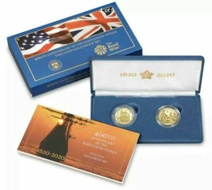 400th Anniversary of the Mayflower Voyage Two-Coin Gold Proof Set - Picture 1 of 3