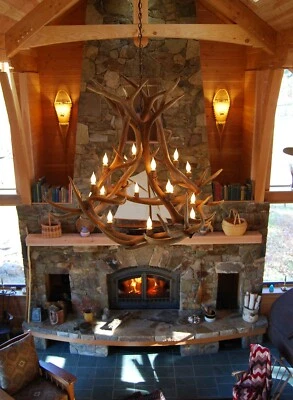 CANDELABRO DE CUERNO REAL ALCE CORONA REAL, 16 LÁMPARAS, Luz Rústica, CDN Foto 1 de 4