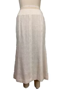 CHANEL 99P Spring 1999 Ivory Tweed Trumpet Midi Skirt Size 42 Excellent - Picture 1 of 13