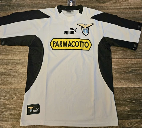 Puma SS Lazio 03/04 Away Soccer Calcio Jersey Size Small Parmacotto Rare Cover