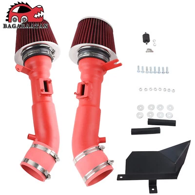 Sistema de admisión de aire frío rojo + filtro para Nissan 370Z 09-20 Infiniti G37 08-13 3,7 L Foto 1 de 4