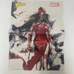 Vintage 90s double sided Wizard poster Marvel Comics Marvel Elektra Rare F - Picture 1 of 2