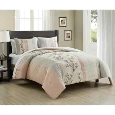 Chezmoi Collection Everly Cama King en Bolsa 7 Piezas Lujo Rubor Taupe Foto 1 de 4