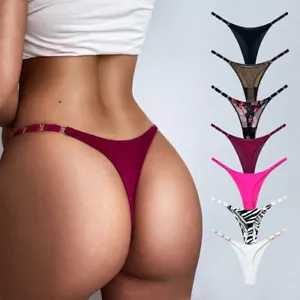 Women Sexy High Cut G-string Thongs T-back Underwear Panties Lingeries Sleepwear - Picture 1 of 17