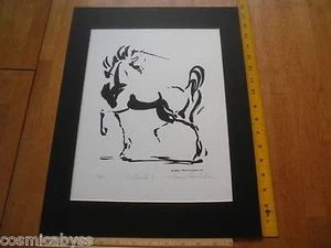 1984 Nancy Chien Eriksen Unicorn print signed 11/50 Silhouette II - Picture 1 of 5