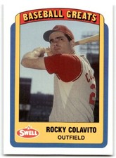 1990 SWELL BASEBALL GREATS ROCKY COLAVITO CLEVELAND INDIANS #119