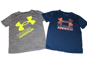 Lot of 2 Under Armour Boys Size 7 Graphic Short Sleeve Shirts (B01) - Picture 1 of 10