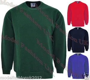 Brand New Men's Crew Neck Fleece Sweatshirt Jumper S - 3XL - Picture 1 of 5