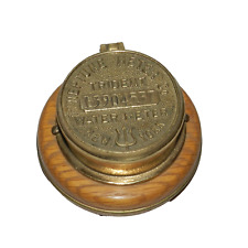 Wood Mounted Neptune Water Meter Trident New York Brass / Clock vintage