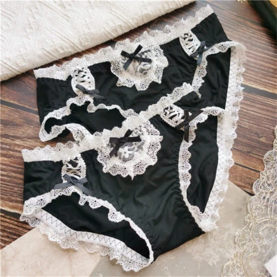 Lace Panties Underwear Knickers Briefs Lingerie Frill Maid Lolita Gothic Fashion - Image 1 of 4