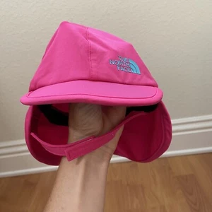 The North Face Baby Logo Bright Pink Gorpore Sun Hat - Picture 1 of 8