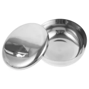 Taza de jabón de afeitar duradera de acero inoxidable para hombre taza de afeitar brillante tazón plateado - Imagen 1 de 12