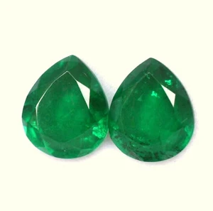 7,95 kt Smaragd Farbe Doublet Birnenschliff 12x10 mm Grün Lose Edelsteine - Bild 1 von 4