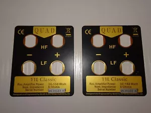 Par de placas de identificación traseras de metal de repuesto clásicas Quad 11L - Buen estado - Imagen 1 de 13