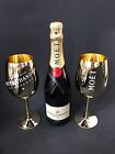 Moët Chandon Imperial Champagne 0,75l Bouteille 12% Vol + 2 Or Verre Verres