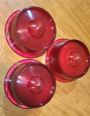 3 линзы для задних фонарей Ford Galaxie Skyliner Fairlane FRST STDB 1959 59 - Изображение 1 из 4