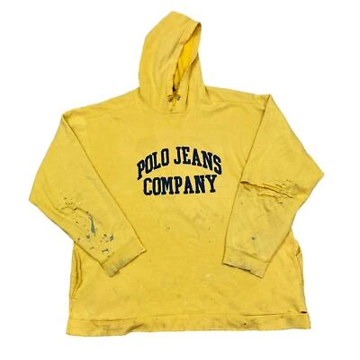 Moletom com capuz masculino vintage anos 90 Polo Jeans Co desgastado GG grunge punk  - Imagem 1 de 4