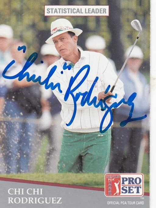 PGA Tour HOF Chi Chi Rodriguez Signed Autograph IP Auto 1991 Pro Set Leader Card - Image 1 of 1